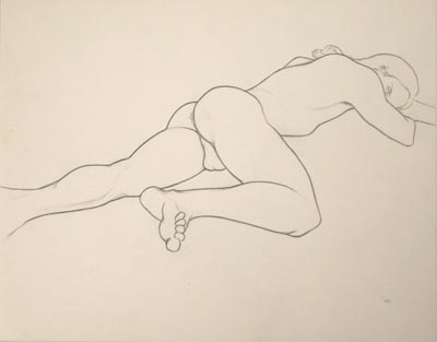 Pencil on paper figure study
