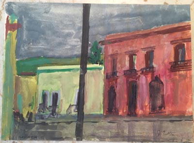 Water color done by John Button in Oaxaca in 1958